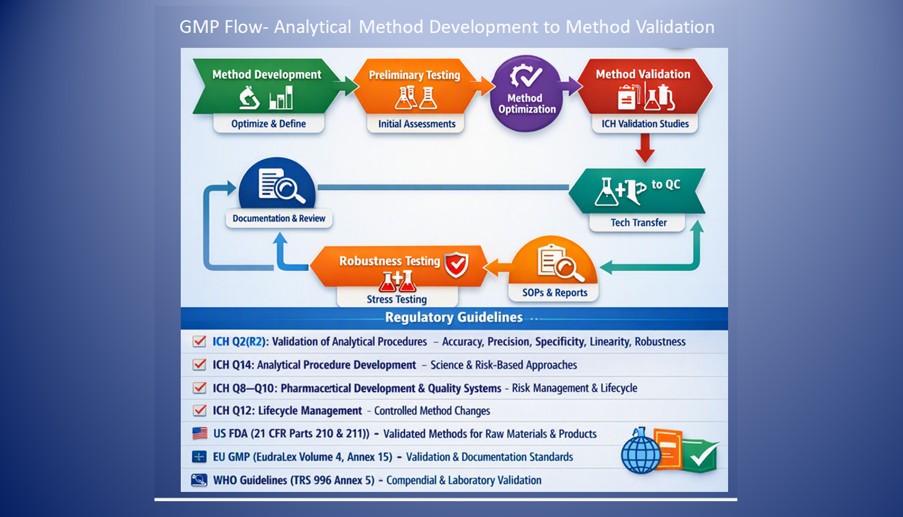 GMP Flow - Analytical Method Development to Method Validation